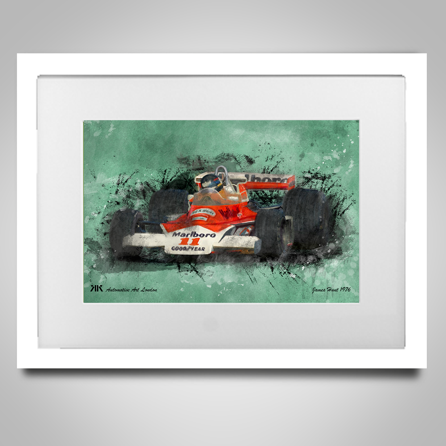 James Hunt – McLaren 1976 Classic F1 Car - Print in frame