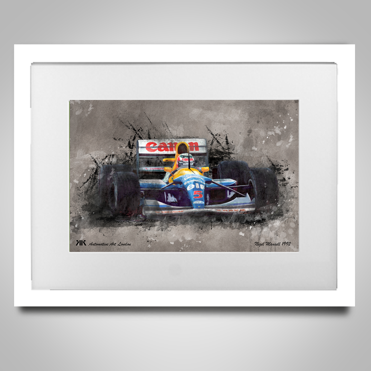 Nigel Mansell – Williams Renault 1992 Classic F1 Car - Print in frame