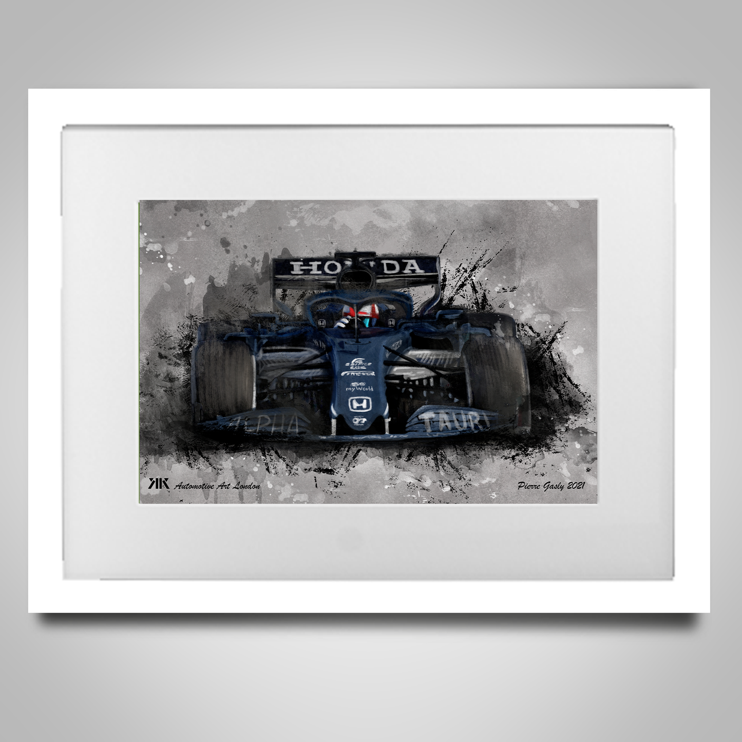 Pierre Gasly - AlphaTauri F1 Car - Print in frame