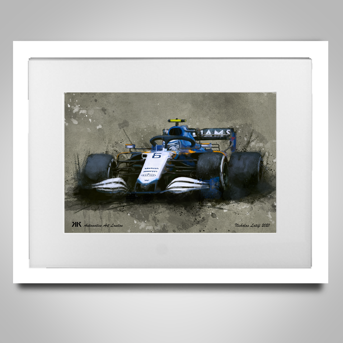 Nicholas Latifi Williams F1 Car - Print in frame