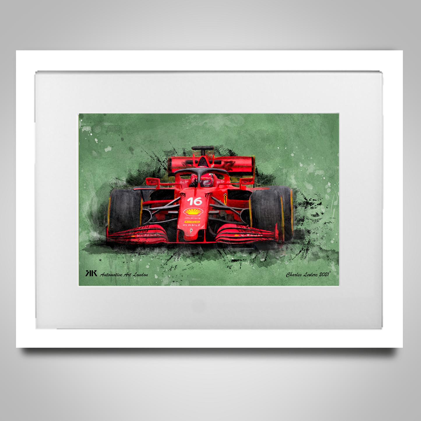 Charles Leclerc Ferrari F1 Car - Print in frame