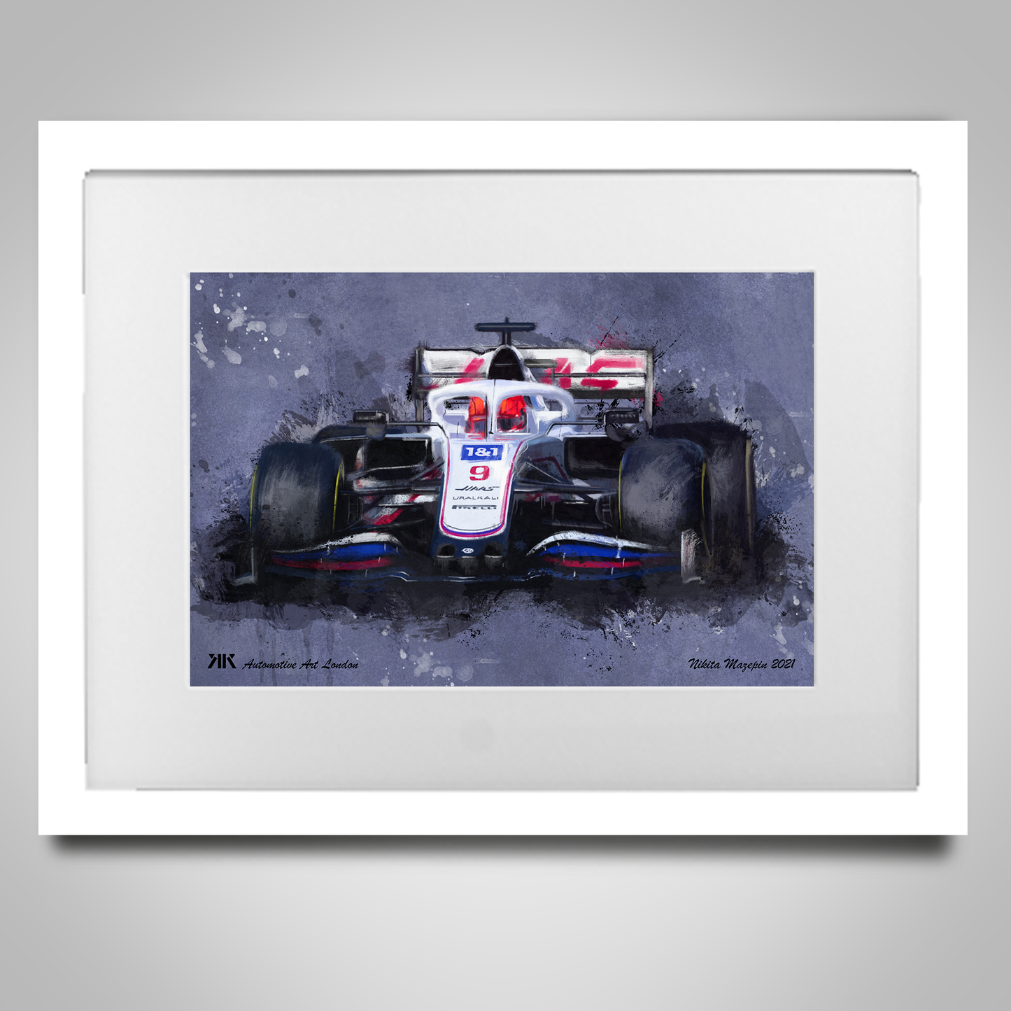 Nikita Mazepin Haas F1 Car - Print in frame