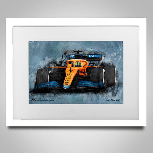 Norris McLaren F1 Car - Print in frame