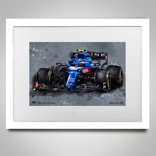 Esteban Ocon Alpine F1 Car - Print in frame