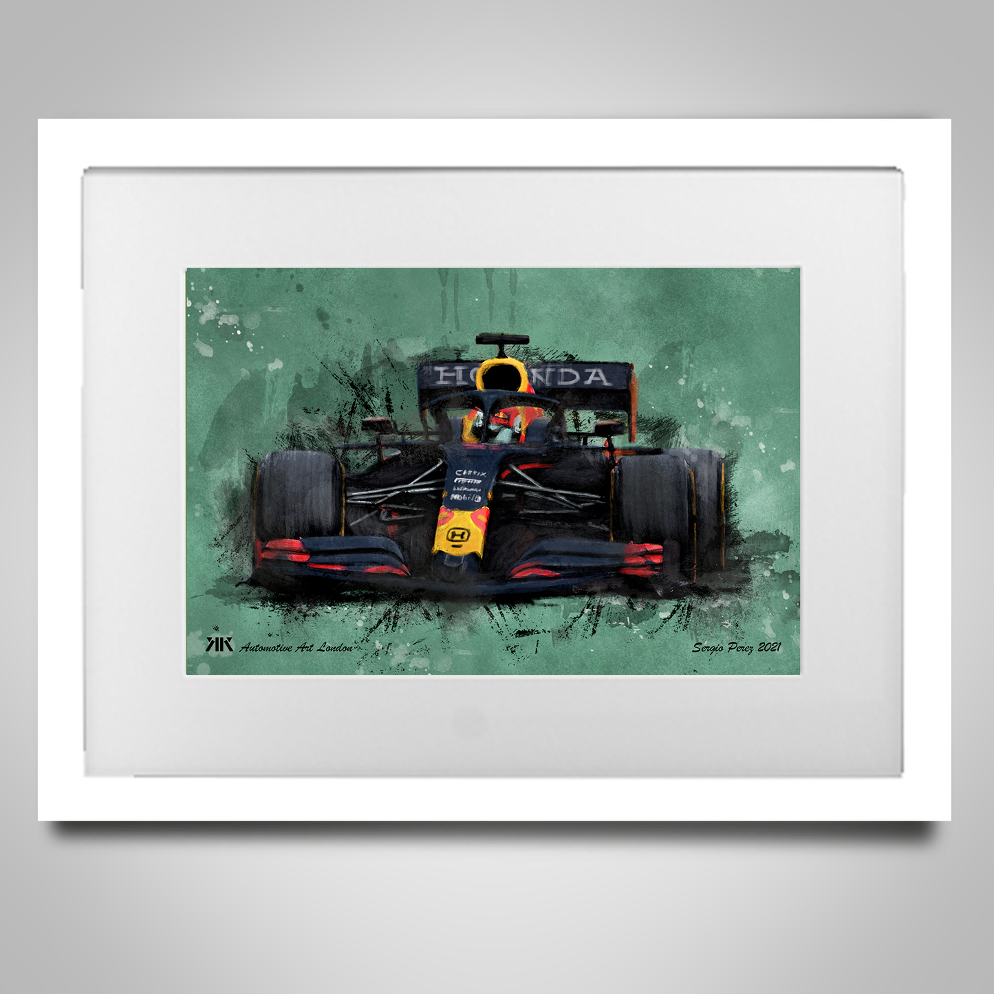 Sergio Perez Red Bull Racing F1 Car - Print in frame