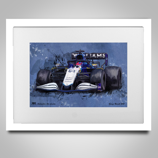 George Russell Williams F1 Car - Print in frame