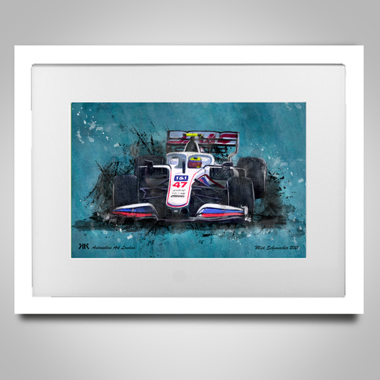 Mick Schumacher Haas F1 Car - Print in frame