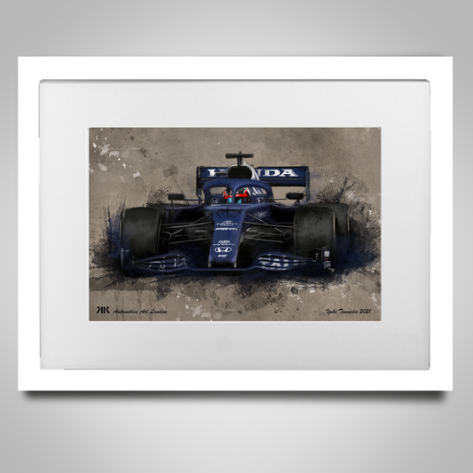 Yuki Tsunoda - AlphaTauri F1 Car - Print in frame