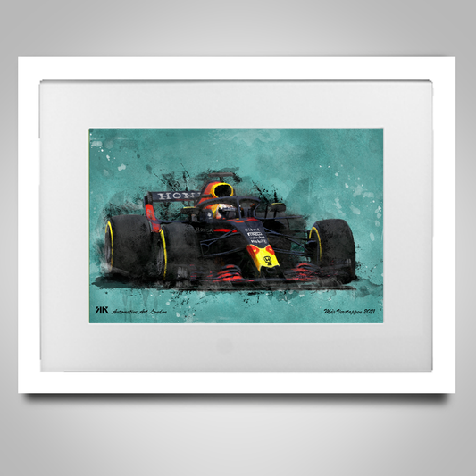 Max Verstappen Red Bull Racing F1 Car - Print in frame