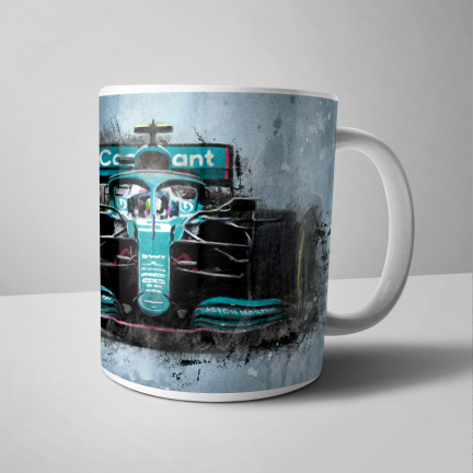 Sebastian Vettel – Aston Martin F1 Car - Mug