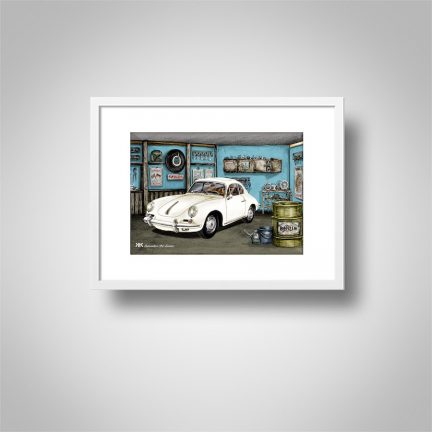 Porsche 356 White in frame