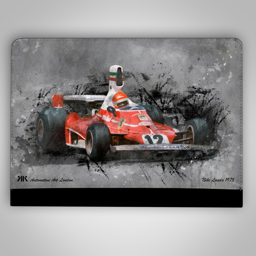 Niki Lauda – Ferrari 1975 F1 Car iPad Case by KK Automotive Art Classic ...